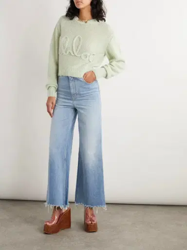 Chloé Embroidered Alpaca And Silk-blend Sweater | Thumbnail 2 Chloé Embroidered Alpaca And Silk-blend Sweater | Thumbnail 2