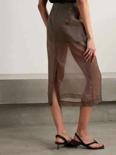 The Frankie Shop Peri Silk-blend Organza Midi Skirt | Thumbnail 3