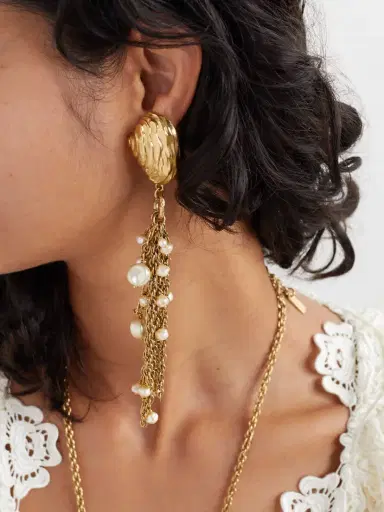 Chloé tone Faux Pearl Clip Earrings | Thumbnail 2 Chloé tone Faux Pearl Clip Earrings | Thumbnail 2