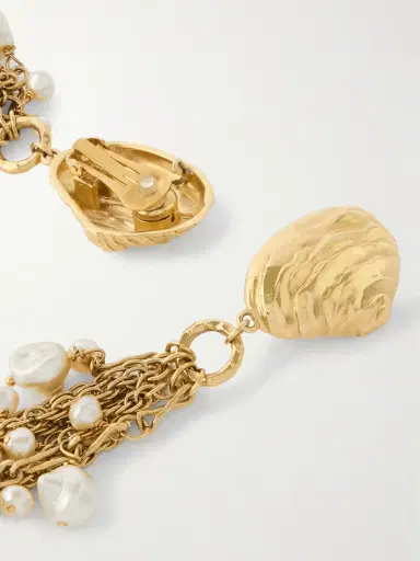 Chloé tone Faux Pearl Clip Earrings | Thumbnail 3 Chloé tone Faux Pearl Clip Earrings | Thumbnail 3