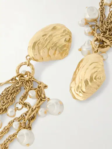 Chloé tone Faux Pearl Clip Earrings | Thumbnail 4 Chloé tone Faux Pearl Clip Earrings | Thumbnail 4