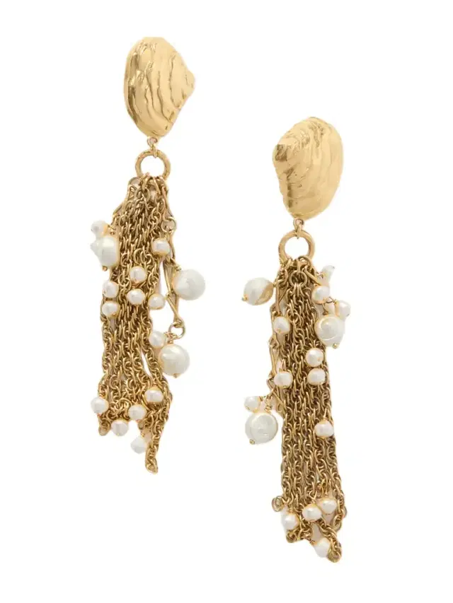 tone Faux Pearl Clip Earrings