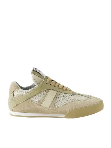Chloé Kick Leather And Suede-trimmed Mesh Sneakers | Thumbnail 1 Chloé Kick Leather And Suede-trimmed Mesh Sneakers | Thumbnail 1