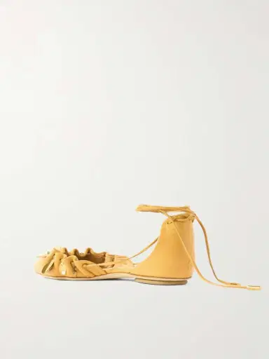 Chloé Gathered Embellished Leather Point-toe Flats | Thumbnail 3 Chloé Gathered Embellished Leather Point-toe Flats | Thumbnail 3
