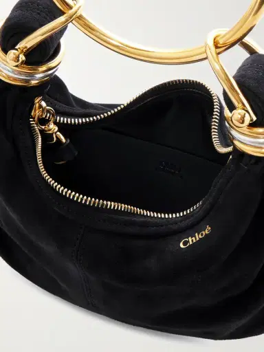 Chloé Bracelet Small Embellished Leather-trimmed Suede Shoulder Bag | Thumbnail 5