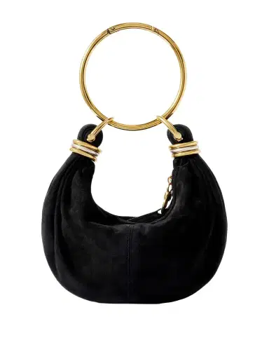 Chloé Bracelet Small Embellished Leather-trimmed Suede Shoulder Bag | Thumbnail 1