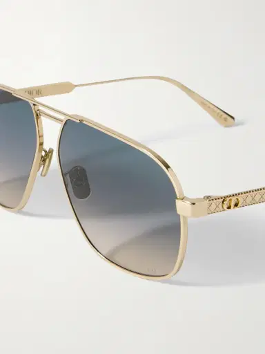 DIOR Eyewear Diorcannage A3u Aviator-style Rose Gold-tone Sunglasses | Thumbnail 4