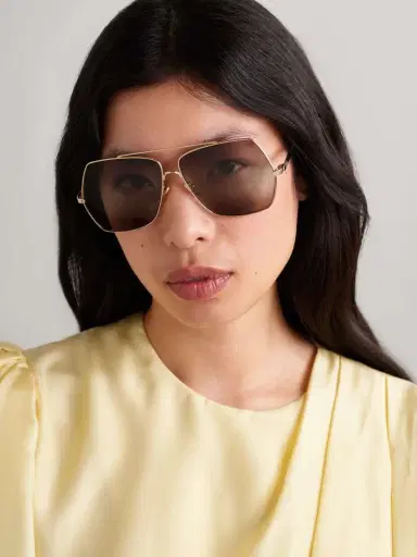 Chloé Oversized Aviator-style Gold-tone Sunglasses | Thumbnail 2