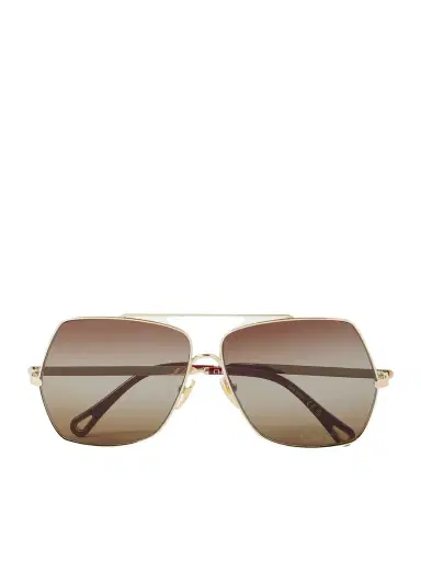 Chloé Oversized Aviator-style Gold-tone Sunglasses | Thumbnail 1