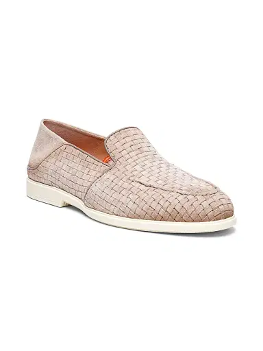 Santoni Men's Malibu Woven Suede Loafers - Brown | Thumbnail 2 Santoni Men's Malibu Woven Suede Loafers - Brown | Thumbnail 2
