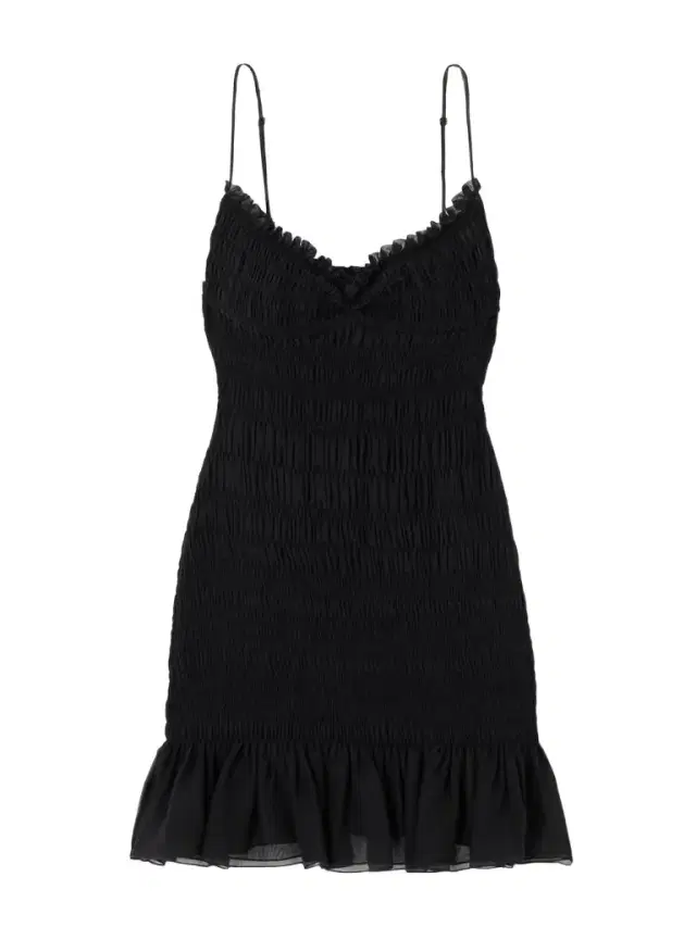 Smocked Ruffled Silk-crepon Mini Dress