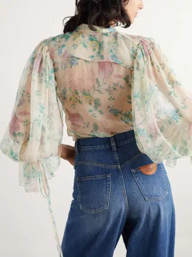 Chloé Ruffled Floral-print Silk-chiffon Shirt | Thumbnail 3 Chloé Ruffled Floral-print Silk-chiffon Shirt | Thumbnail 3