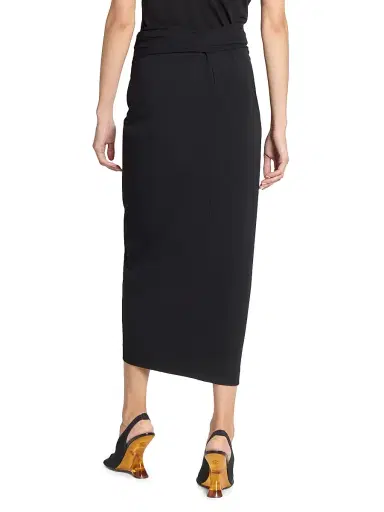 Dries Van Noten Women's Cotton Twist-Front Draped Midi-Skirt | Thumbnail 5