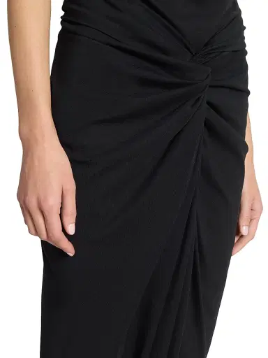 Dries Van Noten Women's Cotton Twist-Front Draped Midi-Skirt | Thumbnail 6