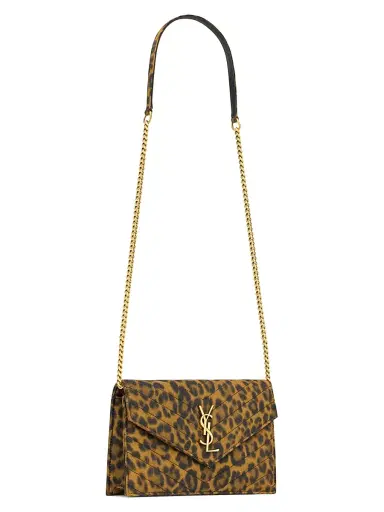 Saint Laurent Women's Cassandre Envelope Chain Wallet in Canvas - Leopard | Thumbnail 4 Saint Laurent Women's Cassandre Envelope Chain Wallet in Canvas - Leopard | Thumbnail 4