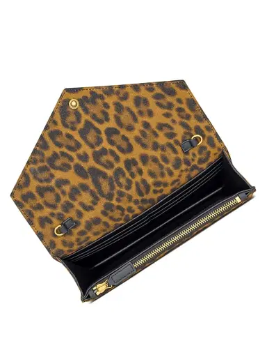 Saint Laurent Women's Cassandre Envelope Chain Wallet in Canvas - Leopard | Thumbnail 6 Saint Laurent Women's Cassandre Envelope Chain Wallet in Canvas - Leopard | Thumbnail 6