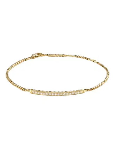 David Yurman Petite Pavé 18-karat Gold Diamond Bracelet | Thumbnail 1 David Yurman Petite Pavé 18-karat Gold Diamond Bracelet | Thumbnail 1