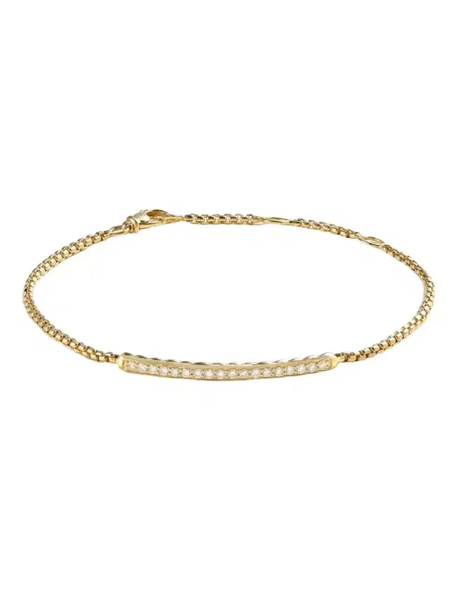 David Yurman Petite Pavé 18-karat Gold Diamond Bracelet