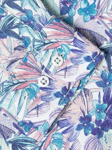 Tommy Bahama Men's Nova Wave Amalfi Gardens Floral Stretch-Cotton Shirt - Aquarius - Size Large | Thumbnail 6