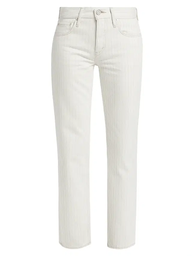 Moussy Vintage Women's Elmora Pinstriped Straight Jeans - Mix White