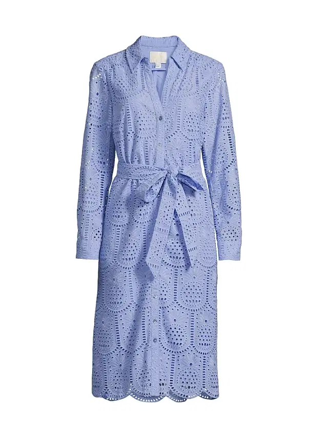 Lilly Pulitzer Women's Eira Eyelet Midi Shirtdress - Jacaranda Blue