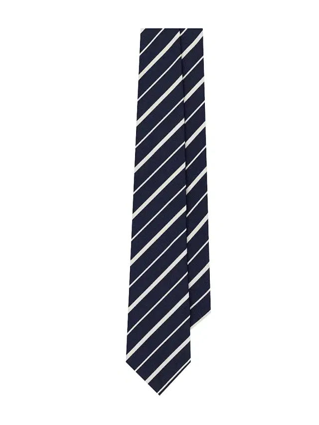 Men's Striped Silk-Cotton Mogador Tie - Navy
