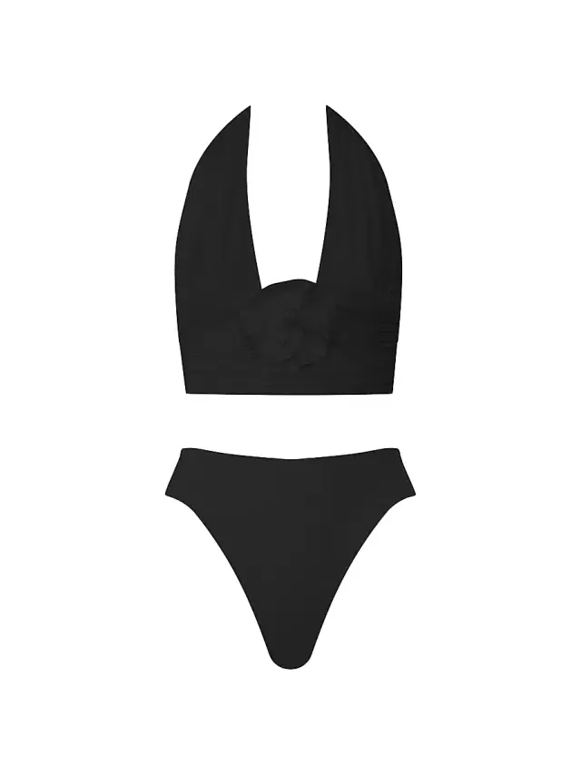 Maygel Coronel Women's Vives Ruched Halter Bikini - Black