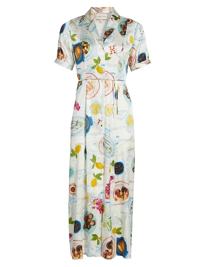 Lingua Franca Women's Lampi Floral Silk-Blend Shirtdress - Patmos Print