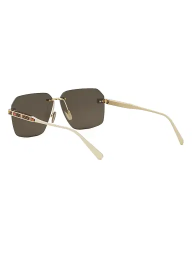 BVLGARI Men's Octo Roma 62MM Rectangular Sunglasses - Gold Grey | Thumbnail 4 BVLGARI Men's Octo Roma 62MM Rectangular Sunglasses - Gold Grey | Thumbnail 4