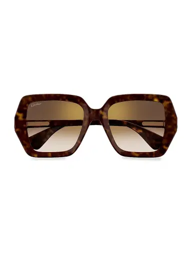 Cartier Women's C Decor 24K Goldplated 58MM Butterfly Sunglasses - Brown Gradient Havana | Thumbnail 2