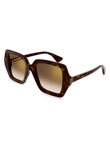 Cartier Women's C Decor 24K Goldplated 58MM Butterfly Sunglasses - Brown Gradient Havana | Thumbnail 1
