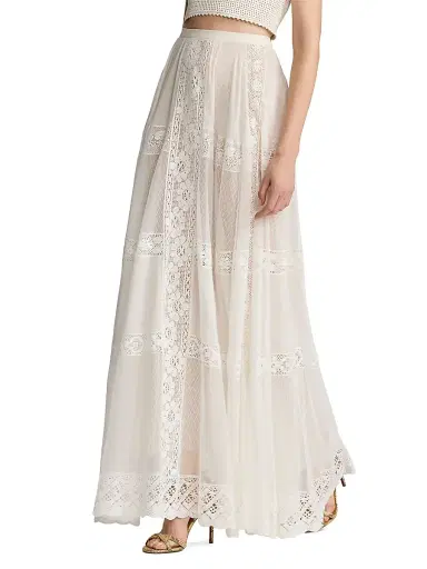 Ralph Lauren Collection Women's Cotton-Silk Voile Maxi Skirt - Cream | Thumbnail 4 Ralph Lauren Collection Women's Cotton-Silk Voile Maxi Skirt - Cream | Thumbnail 4