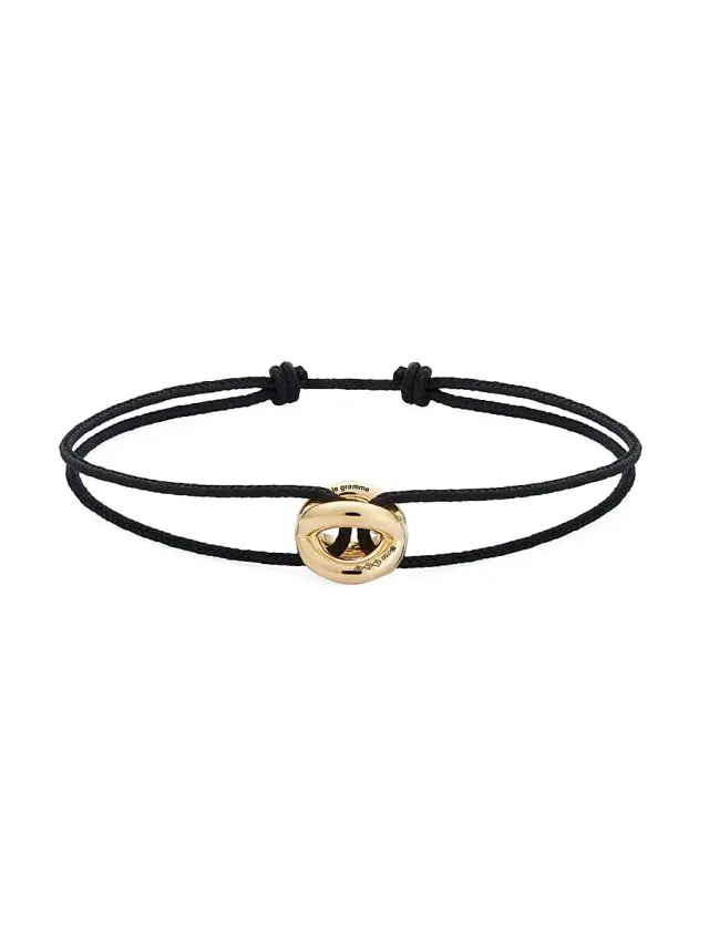 Men's 1G Polished 18K Yellow Gold Entrelacs Cord Bracelet - Gold