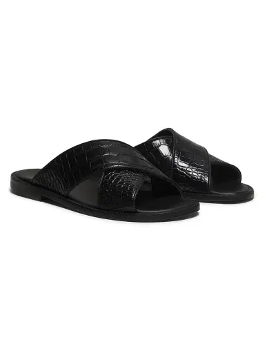 Manolo Blahnik Men's Otawi Leather Sandals - Black - Size 9 | Thumbnail 2 Manolo Blahnik Men's Otawi Leather Sandals - Black - Size 9 | Thumbnail 2
