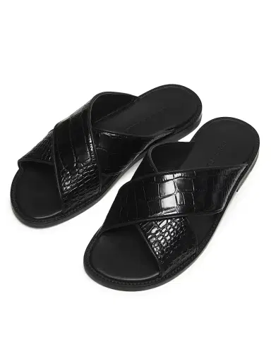 Manolo Blahnik Men's Otawi Leather Sandals - Black - Size 9 | Thumbnail 4 Manolo Blahnik Men's Otawi Leather Sandals - Black - Size 9 | Thumbnail 4