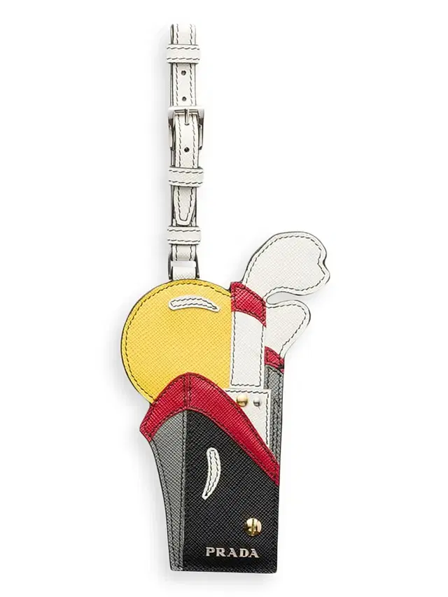 Women's Saffiano Leather Name Tag - Multicolored