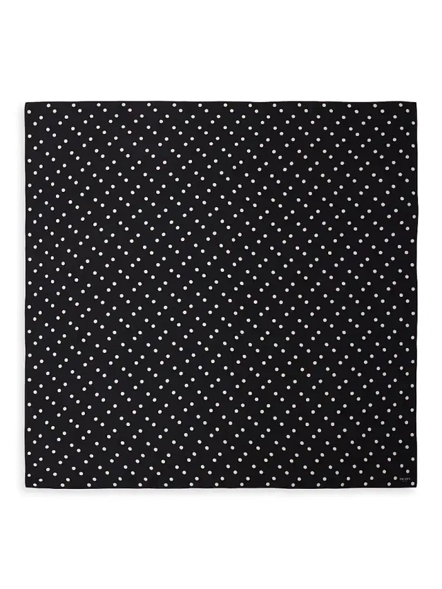 Women's Printed Silk Twill 90CM Square Scarf - Black