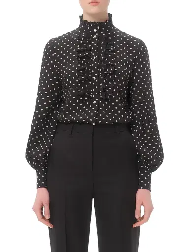 Valentino Garavani Women's Crepe De Chine Shirt - Black Birch - Size 10 | Thumbnail 3 Valentino Garavani Women's Crepe De Chine Shirt - Black Birch - Size 10 | Thumbnail 3