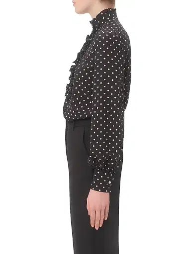 Valentino Garavani Women's Crepe De Chine Shirt - Black Birch - Size 10 | Thumbnail 4 Valentino Garavani Women's Crepe De Chine Shirt - Black Birch - Size 10 | Thumbnail 4