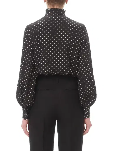 Valentino Garavani Women's Crepe De Chine Shirt - Black Birch - Size 10 | Thumbnail 5 Valentino Garavani Women's Crepe De Chine Shirt - Black Birch - Size 10 | Thumbnail 5