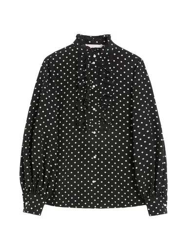 Valentino Garavani Women's Crepe De Chine Shirt - Black Birch - Size 10 | Thumbnail 1 Valentino Garavani Women's Crepe De Chine Shirt - Black Birch - Size 10 | Thumbnail 1