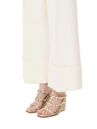 Valentino Garavani Women's Rockstud Wedge Sandals in Laminated Nappa | Thumbnail 7 Valentino Garavani Women's Rockstud Wedge Sandals in Laminated Nappa | Thumbnail 7