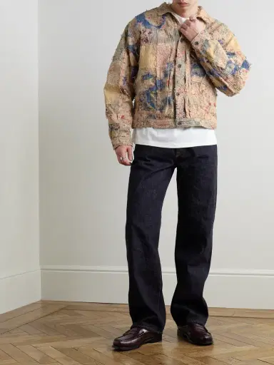 KAPITAL Boro Distressed Patchwork Cotton and Linen-Blend Jacket - Men | Thumbnail 2