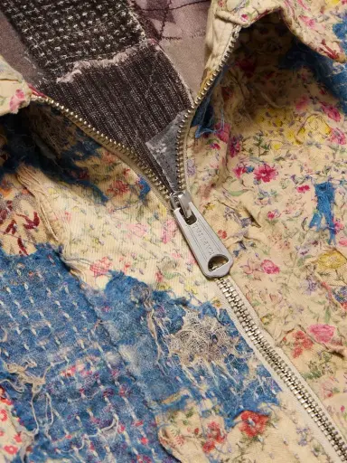 KAPITAL Boro Distressed Patchwork Cotton and Linen-Blend Zip-Up Jacket - Men | Thumbnail 4