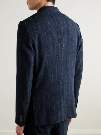 MR P. Slim-Fit Pinstriped Wool-Blend Seersucker Suit Jacket - Men | Thumbnail 4