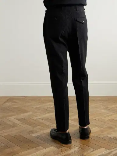 MR P. Daniel Tapered Pleated Wool-Blend Seersucker Suit Trousers - Men | Thumbnail 4 MR P. Daniel Tapered Pleated Wool-Blend Seersucker Suit Trousers - Men | Thumbnail 4
