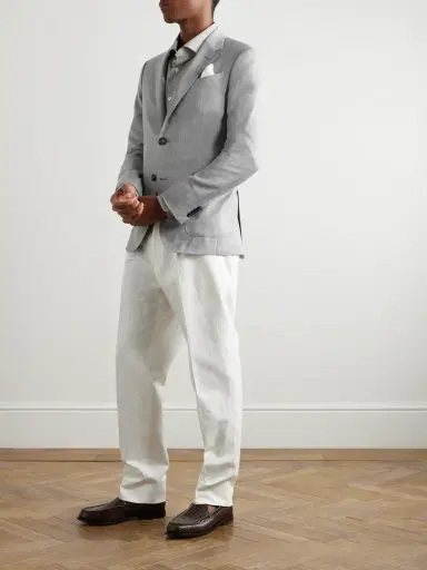Zegna Riviera Slim-Fit Wool, Silk and Linen-Blend Suit Jacket - Men | Thumbnail 2 Zegna Riviera Slim-Fit Wool, Silk and Linen-Blend Suit Jacket - Men | Thumbnail 2