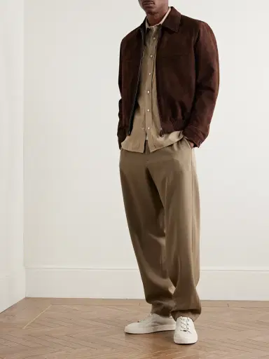 Loro Piana Kane Rain System® Suede Bomber Jacket - Men | Thumbnail 2