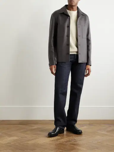 Loro Piana Evandro Full Grain Leather Overshirt - Men | Thumbnail 2 Loro Piana Evandro Full Grain Leather Overshirt - Men | Thumbnail 2