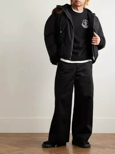 Moncler Logo-Print Appliquéd Cotton-Jersey Sweatshirt - Men | Thumbnail 2
